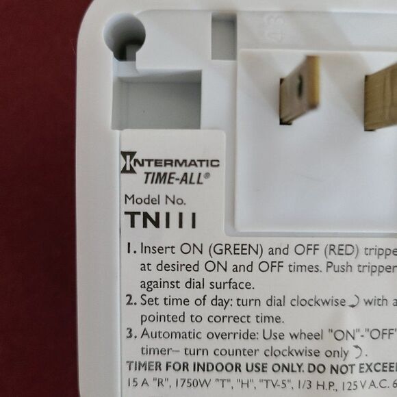 Intermatic Time-All TN111 15 Amp Timer for Indoor Lights and Decorations - Picture 5 of 6
